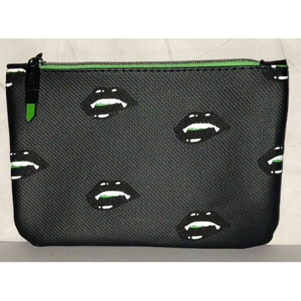 IPSY October 2021 Halloween Black Cosmetic Glam Bag Vampire Fang Green Lipstick